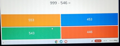 999-546=
O8