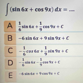 ∈t (sin 6x+cos 9x)dx= _..