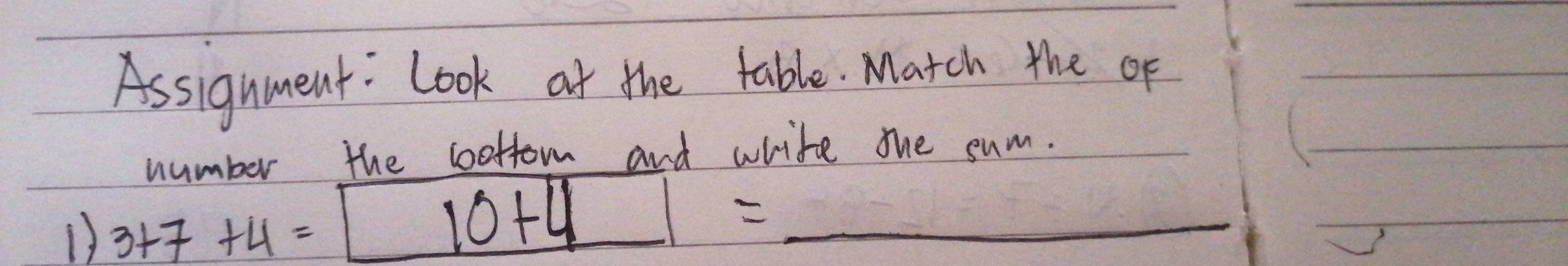 Solved: Assignment: Look at the table. Match the oF number the boftom ...