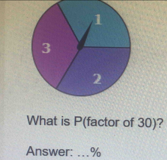 What is P (factor of 30)? 
Answer: _ %