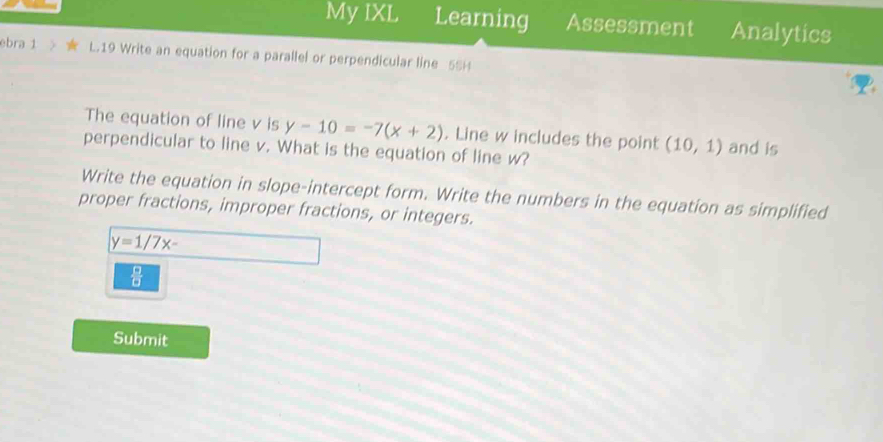 Solved: My IXL Learning Assessment Analytics ebra 1 L.19 Write an ...