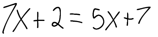 7x+2=5x+7