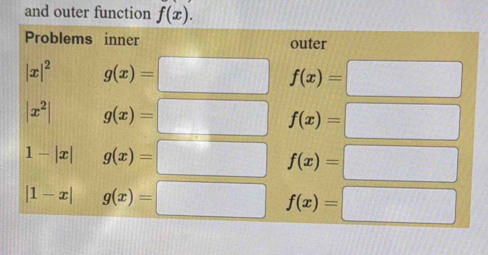 and outer function f(x).