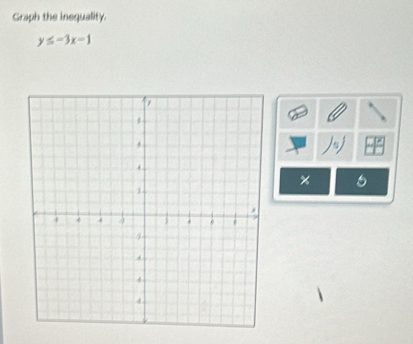 Graph the inequality.
y≤ -3x-1
%