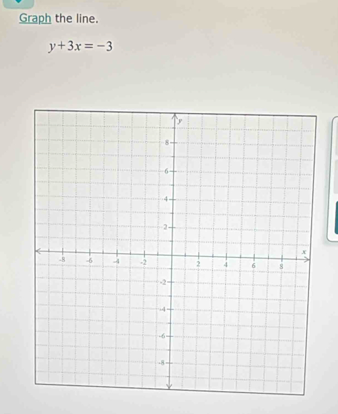 Graph the line.
y+3x=-3