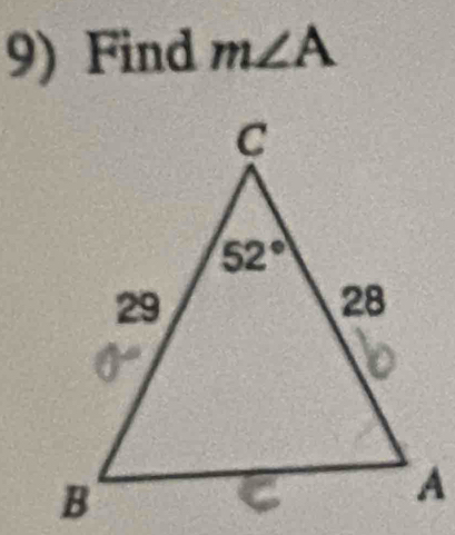 Find m∠ A