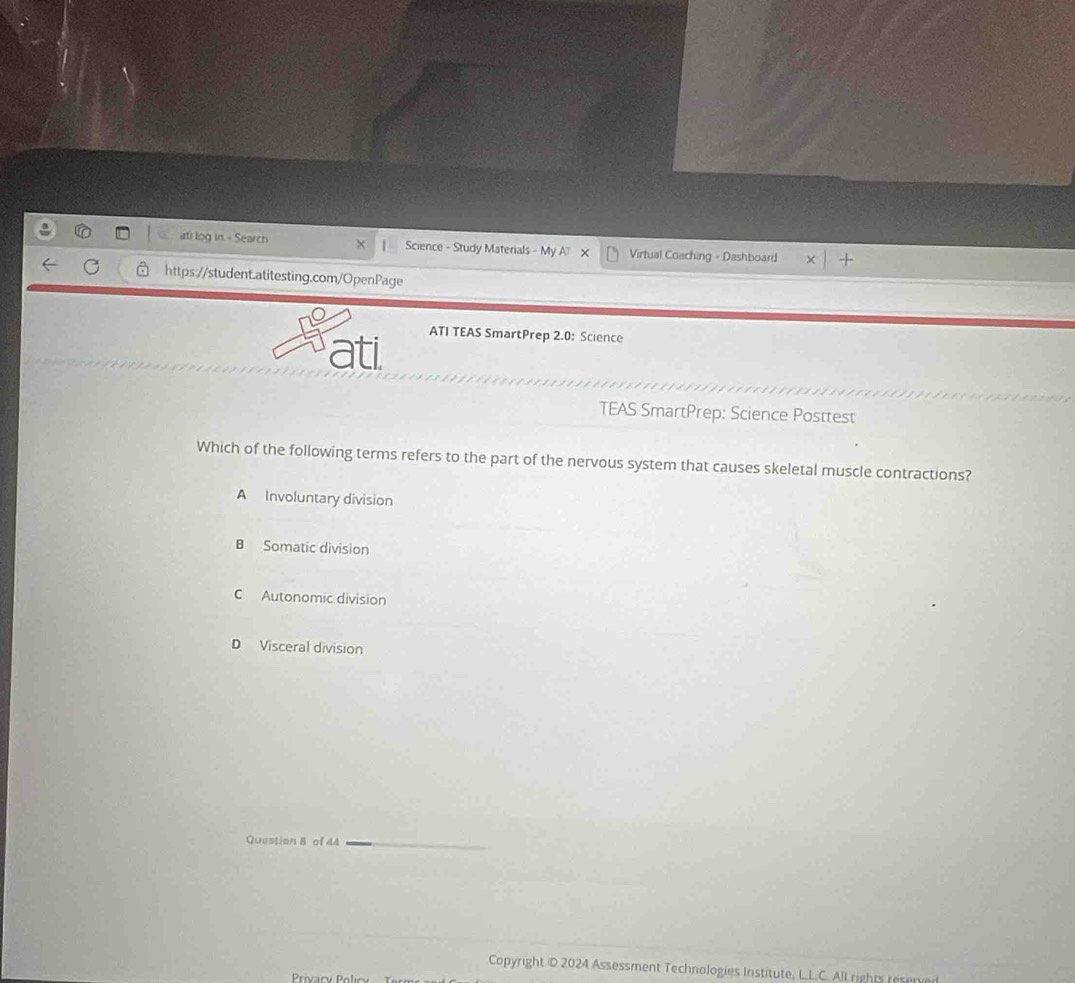 Solved: ati log in - Search Science - Study Materials - My A Virtual ...