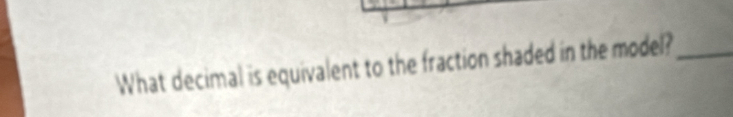 What decimal is equivalent to the fraction shaded in the model?_
