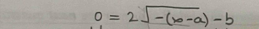 0=2sqrt(-(x-a))-b