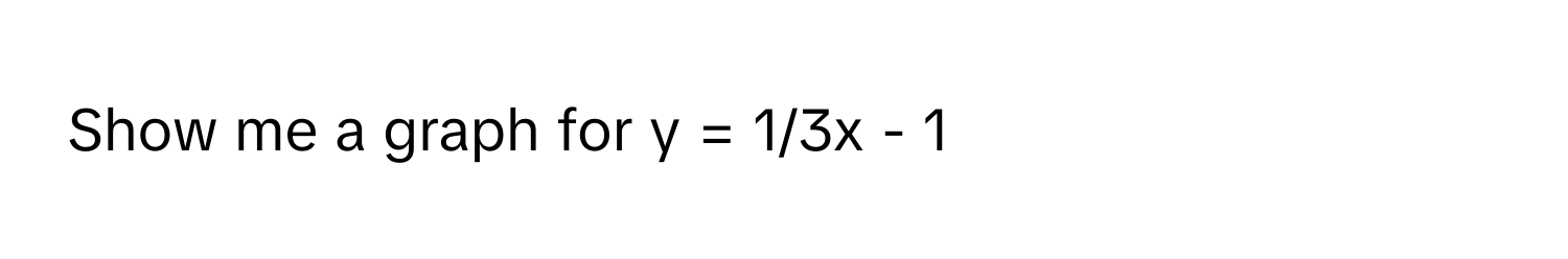 Show me a graph for y = 1/3x - 1