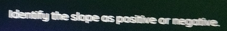Identify the slope as positive or negative.