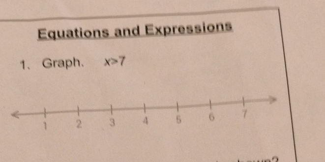 Equations and Expressions 
1、 Graph、 x>7