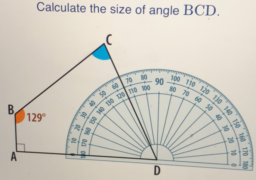 Calculate the size of angle BCD.
D