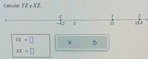 Calcular YZ y XZ.
YZ=□
×
XZ=□