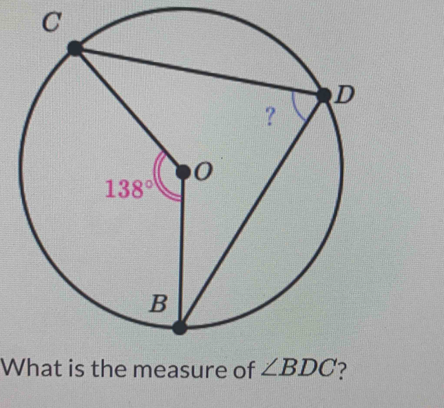 What is the measure of ∠ BDC ?