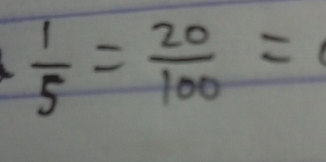  1/5 = 20/100 =