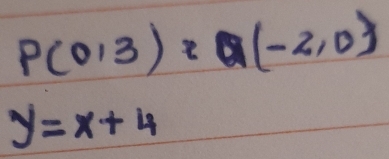 P(0,3)=(-2,0)
y=x+4