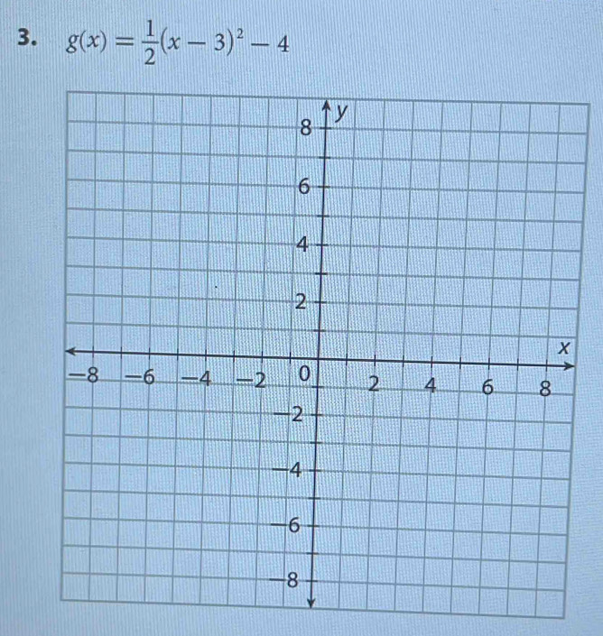 g(x)= 1/2 (x-3)^2-4