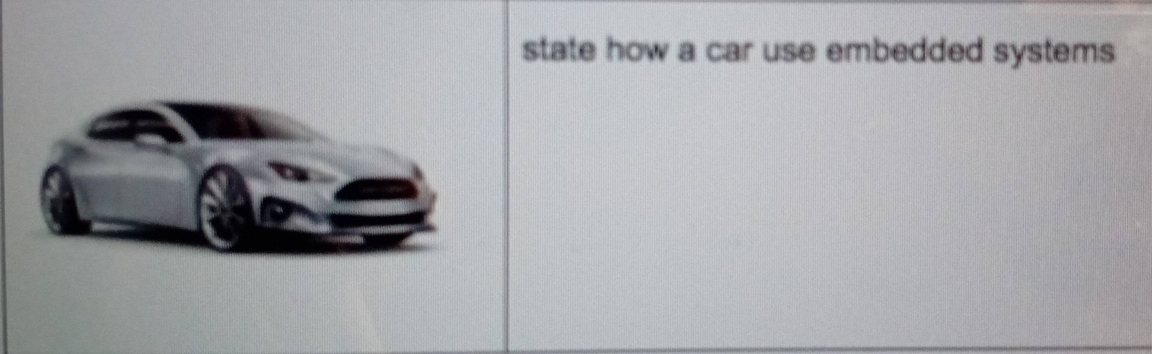 state how a car use embedded systems