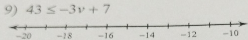 43≤ -3v+7
-20 -18 -16