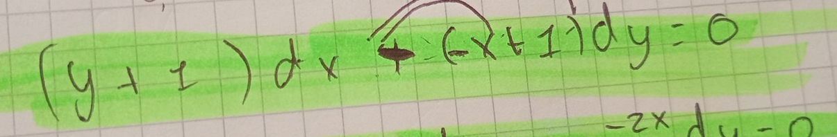 (y+1)dx-(-x+1)dy=0
-2xdu