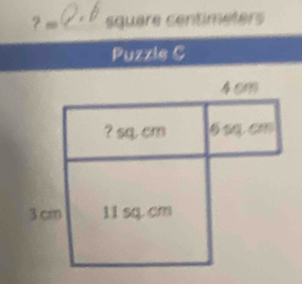 ? square centimeters 
Puzzle C