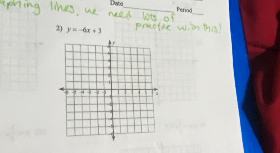 Date_ Period 
_ 
2) y=-6x+3