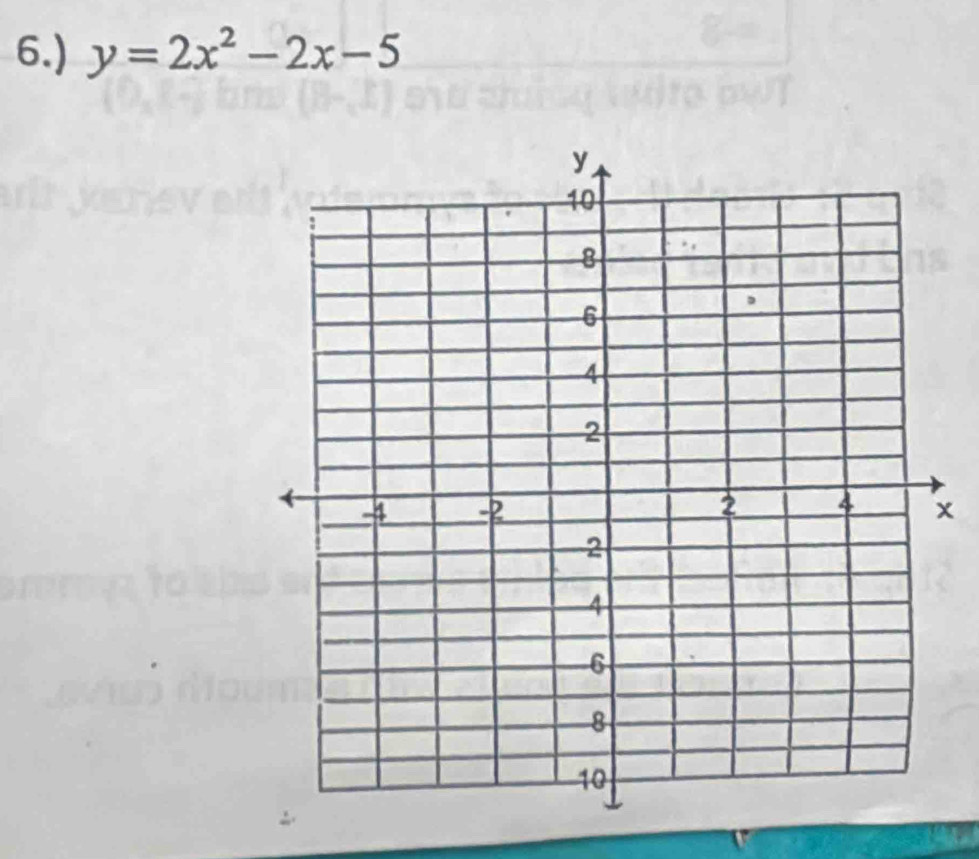 6.) y=2x^2-2x-5
x