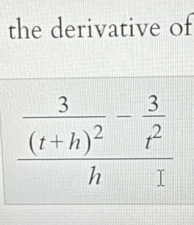 the derivative of