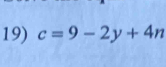 c=9-2y+4n