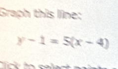 Graph this line;
y-1=5(x-4)