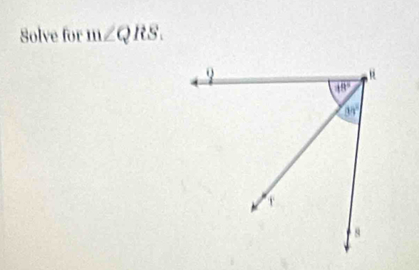 Solve for m∠ QRS.