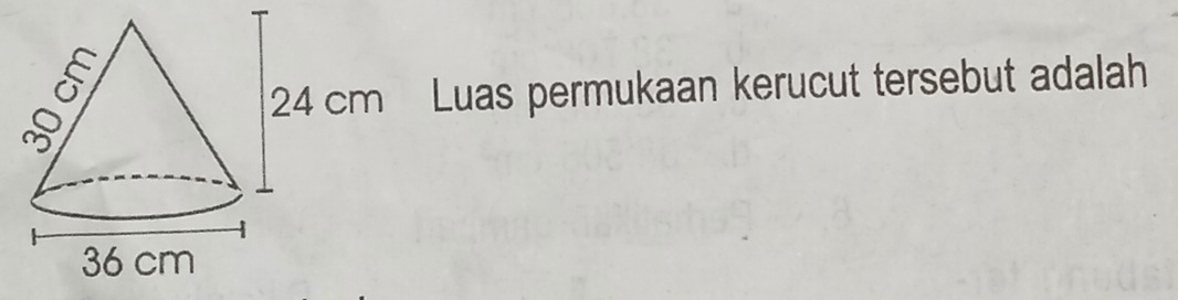 Luas permukaan kerucut tersebut adalah