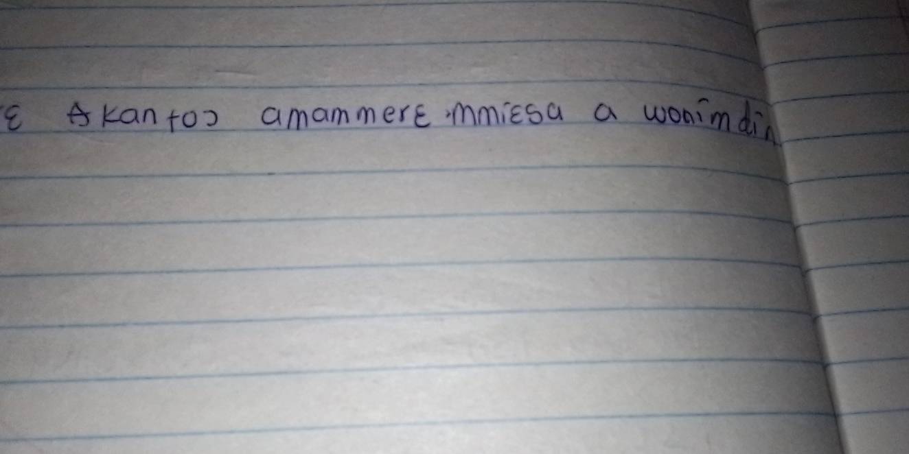 Akan too amammere mmiesa a wonimdin