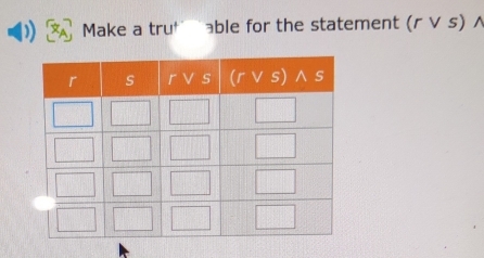 Make a trut  able for the statement (rvee s) ^