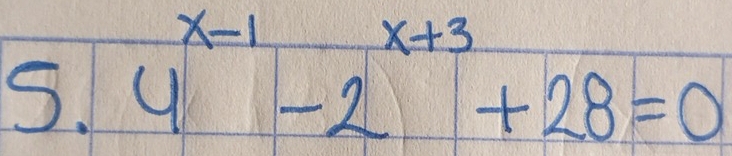 4^(x-1)-2^(x+3)+28=0