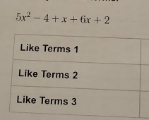 5x^2-4+x+6x+2