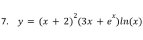 y=(x+2)^2(3x+e^x)ln (x)