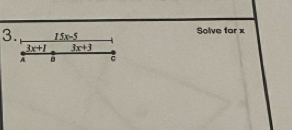 15x-5 Solve for x
3x+1 3x+3
c