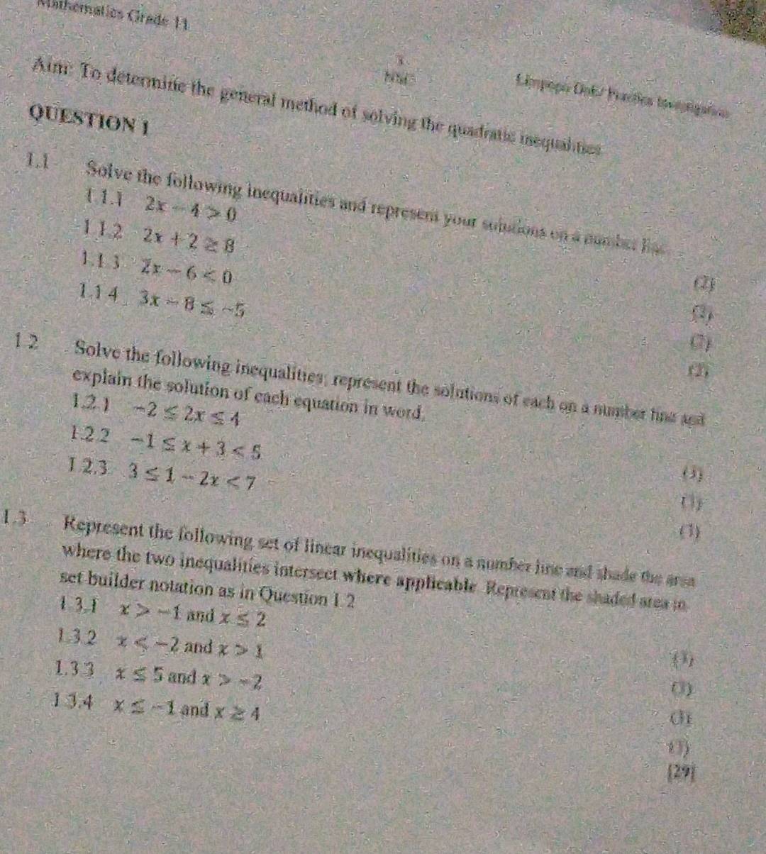 Gelöst:Mathematics Grade 11 Limpopo Oob/ Practics toveorigafíos Aim: To ...