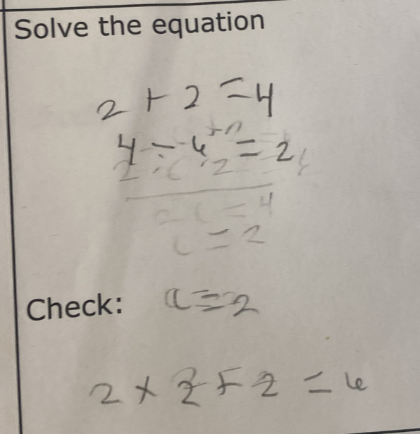 Solve the equation 
Check: