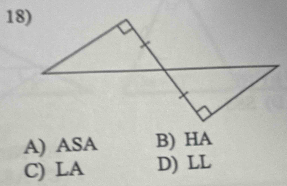 A) ASA
B) HA
C) LA
D) LL