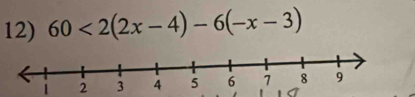 60<2(2x-4)-6(-x-3)
2