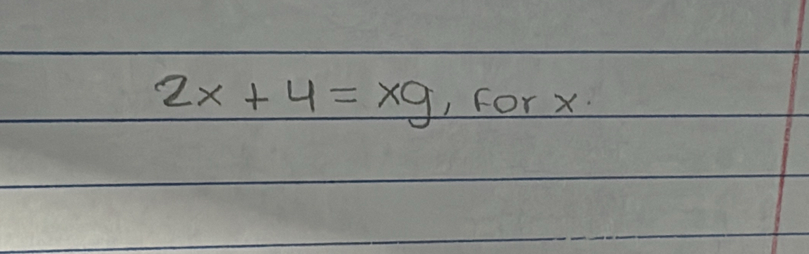 2x+4=x9 1 forx.