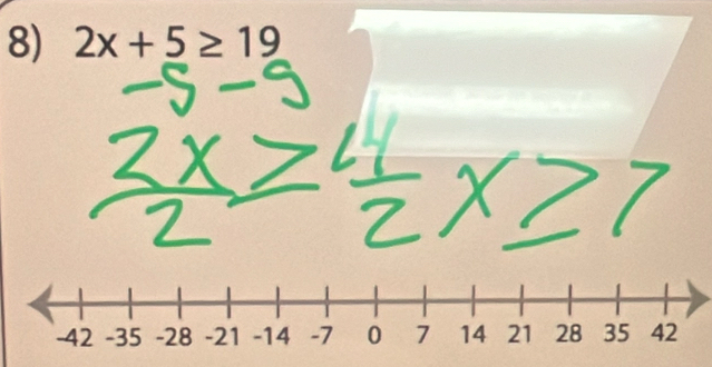 2x+5≥ 19