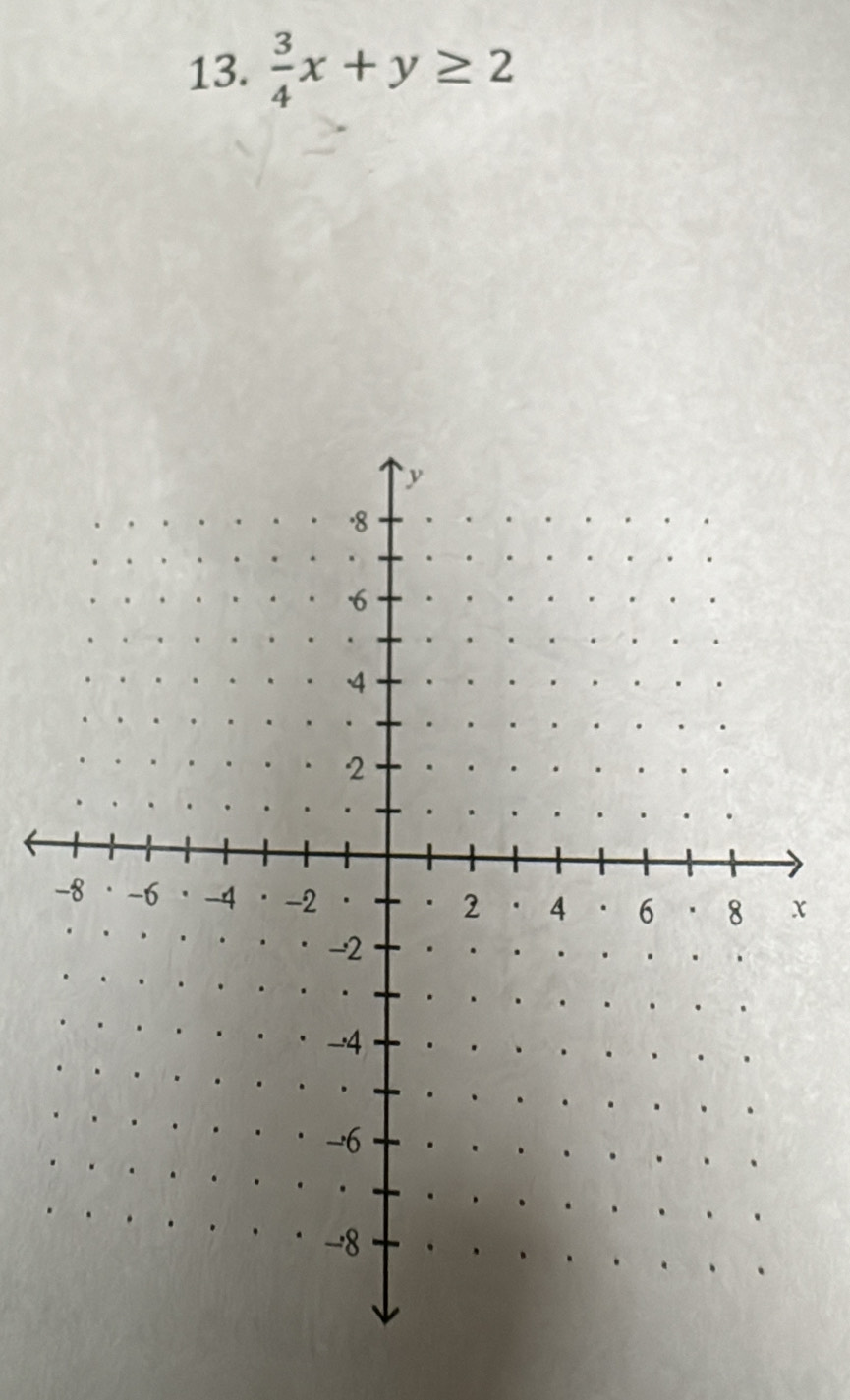  3/4 x+y≥ 2
x