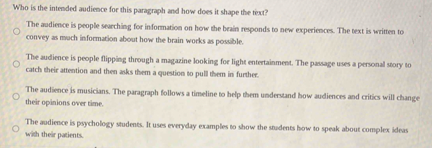 Solved: Who is the intended audience for this paragraph and how does it ...