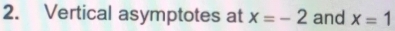 Vertical asymptotes at x=-2 and x=1