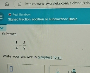 Solved: Real Numbers Signed fraction addition or subtraction: Basic ...