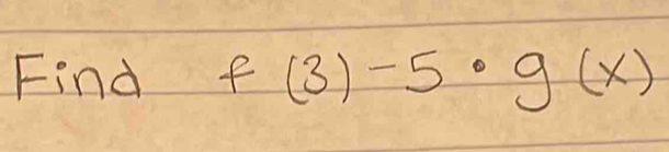 Find f(3)-5· g(x)